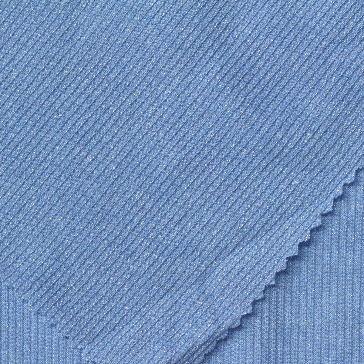 Light Blue Marl Rib Knit, Polyester, 170 gsm