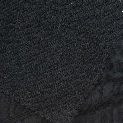 Cotton Polyester French Terry Fabric, 275 gsm — Black