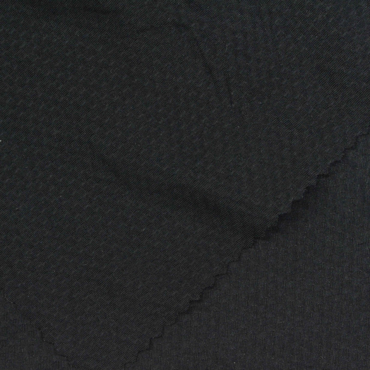 Polyester Stretch Knit Fabric, 200 gsm, 170 cm — Black