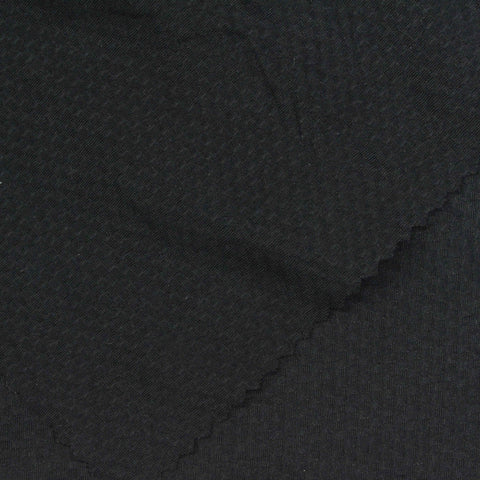 Polyester Stretch Knit Fabric, 200 gsm, 170 cm — Black