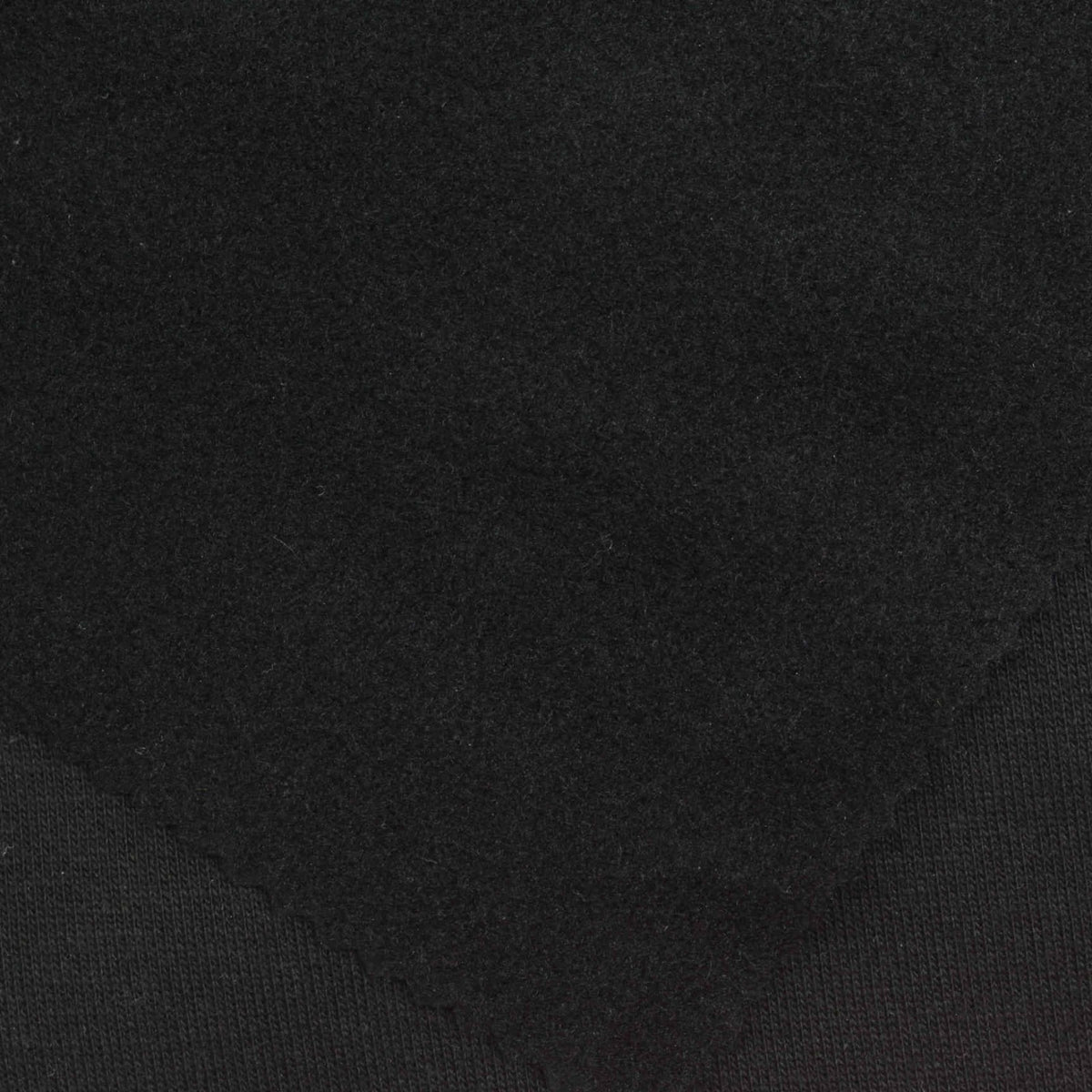 Brushed Polyester Cotton Interlock Knit Fabric, 330 gsm — Black