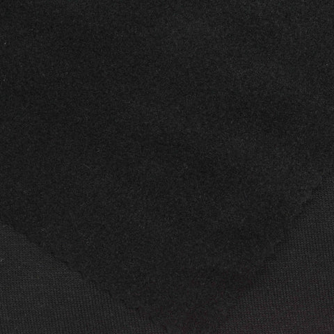 Brushed Polyester Cotton Interlock Knit Fabric, 330 gsm — Black