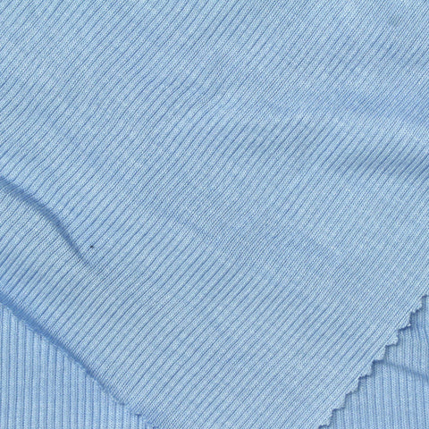 Viscose Stretch Rib Knit Fabric, 200 gsm, 130 cm — Blue, ref EF-258976