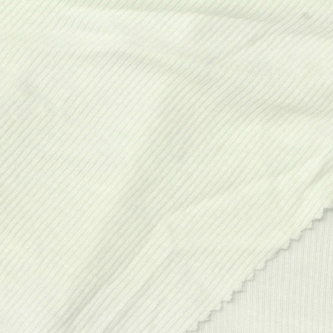 Rib Knit Fabric, 200 gsm, 143 cm — White