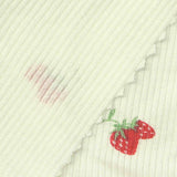 Fine Floral Viscose Stretch Rib Knit Fabric, 270 gsm, 120 cm — Yellow — texture