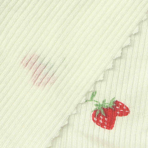 Fine Floral Viscose Stretch Rib Knit Fabric, 270 gsm, 120 cm — Yellow