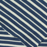 Blue Diagonal-Stripe Rib Knit, Viscose