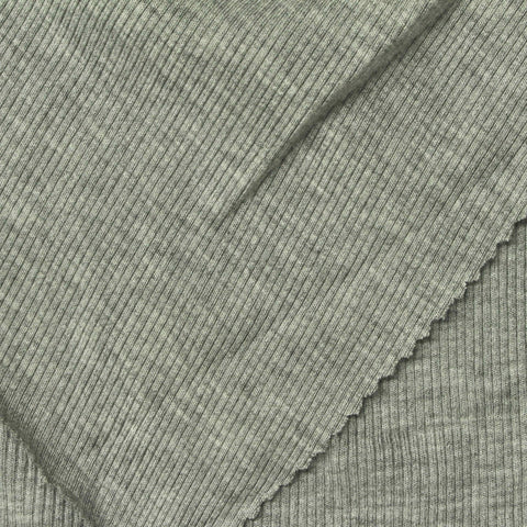 Viscose Stretch Rib Knit Fabric, 210 gsm, 120 cm — Green