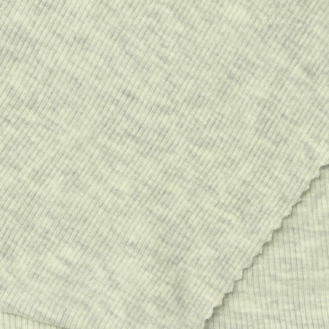 Light Grey Marl Rib Knit, Viscose, 240 gsm, 120 cm