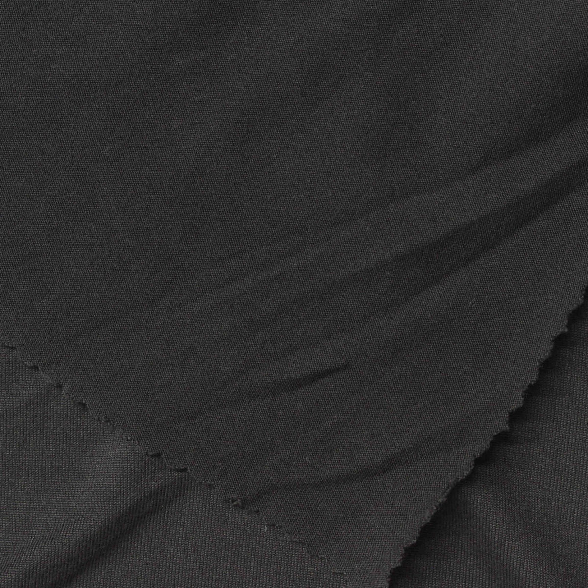 Polyester Stretch Milk Silk Knit Fabric, 200 gsm, 160 cm — Black