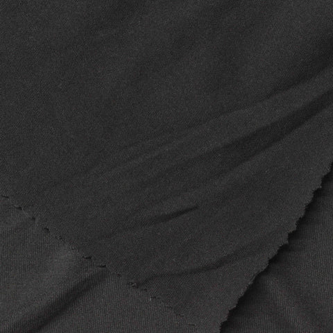 Polyester Stretch Milk Silk Knit Fabric, 200 gsm, 160 cm — Black