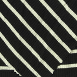 Striped Viscose Stretch Rib Knit Fabric, 270 gsm, 120 cm — Black