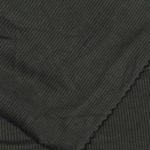 Viscose Stretch Rib Knit Fabric, 260 gsm, 120 cm — Grey