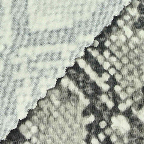 Grey Snakeskin Jersey Knit, Cotton