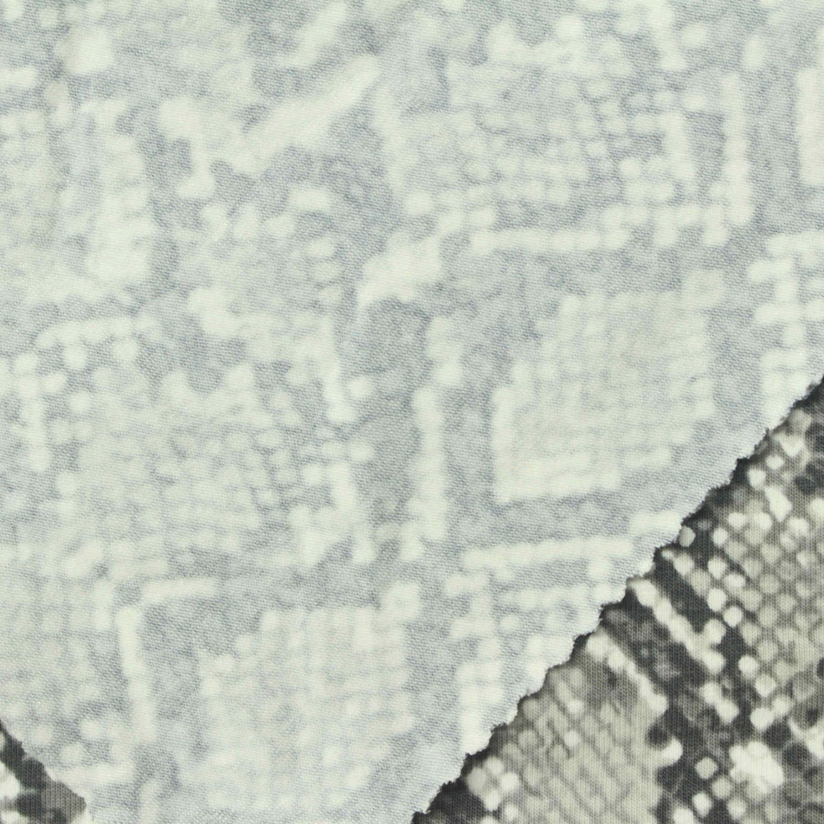 Grey Snakeskin Jersey Knit, Cotton