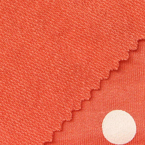 Printed Polyester Viscose Stretch French Terry Fabric, 250 gsm, 160 cm — Orange