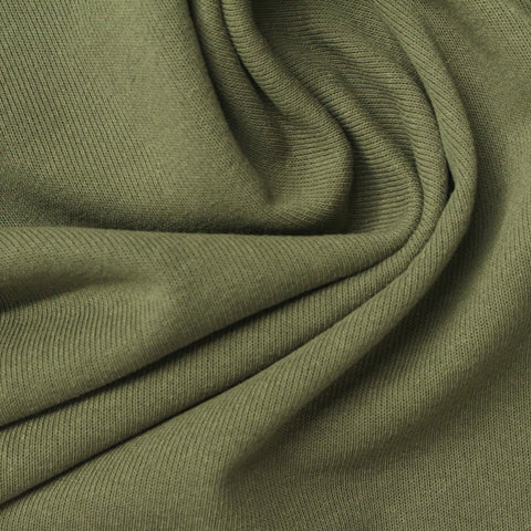 Cotton Polyester French Terry Fabric, 160 gsm, 190 cm — Green, ref EF-259128
