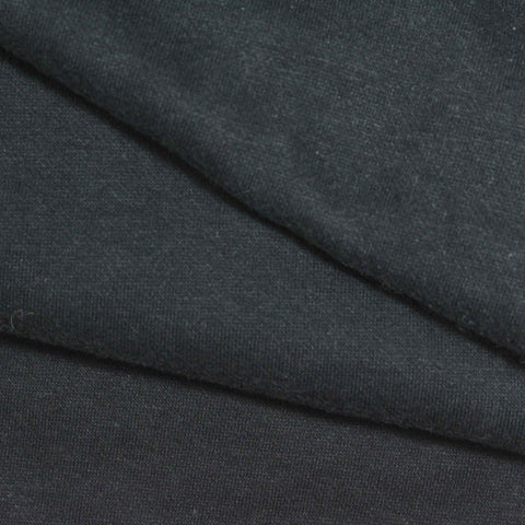 Polyester Cotton Fleece Fabric, 360 gsm, 185 cm — Black
