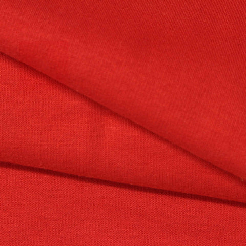 Polyester Cotton Stretch Velvet Fabric, 380 gsm, 170 cm — Red
