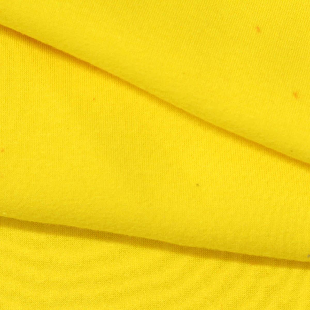 Brushed Polyester Cotton Stretch Knit Fabric, 380 gsm, 170 cm — Yellow