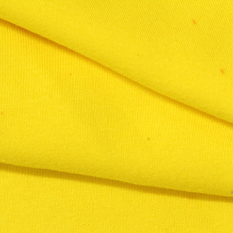 Brushed Polyester Cotton Stretch Knit Fabric, 380 gsm, 170 cm — Yellow