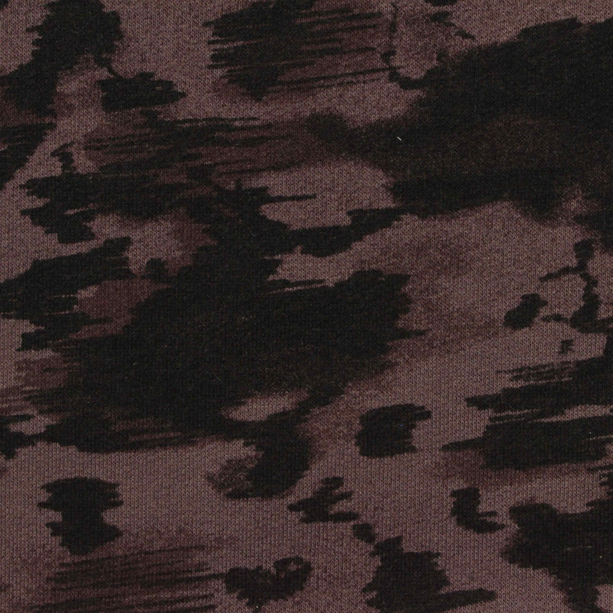 Dark Brown Animal Print French Terry, Poly-Viscose
