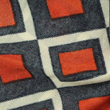 Orange Geometric-Square Jersey Knit, Polyester — texture