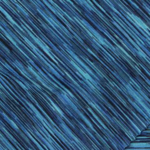 Blue Diagonal-Stripe Jersey Knit, Polyester