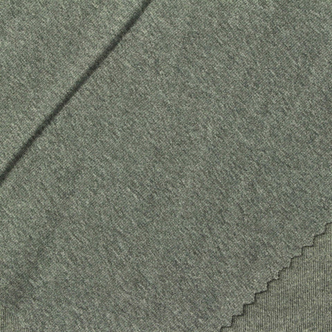 Heathered Green Marl Jersey Knit, Polyester, 250 gsm