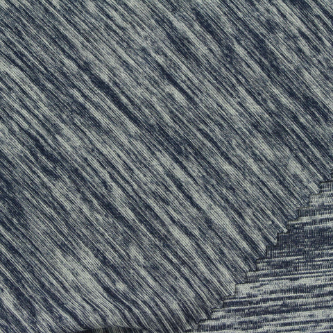 Dark Blue Marl Knit, Polyester, 160 gsm