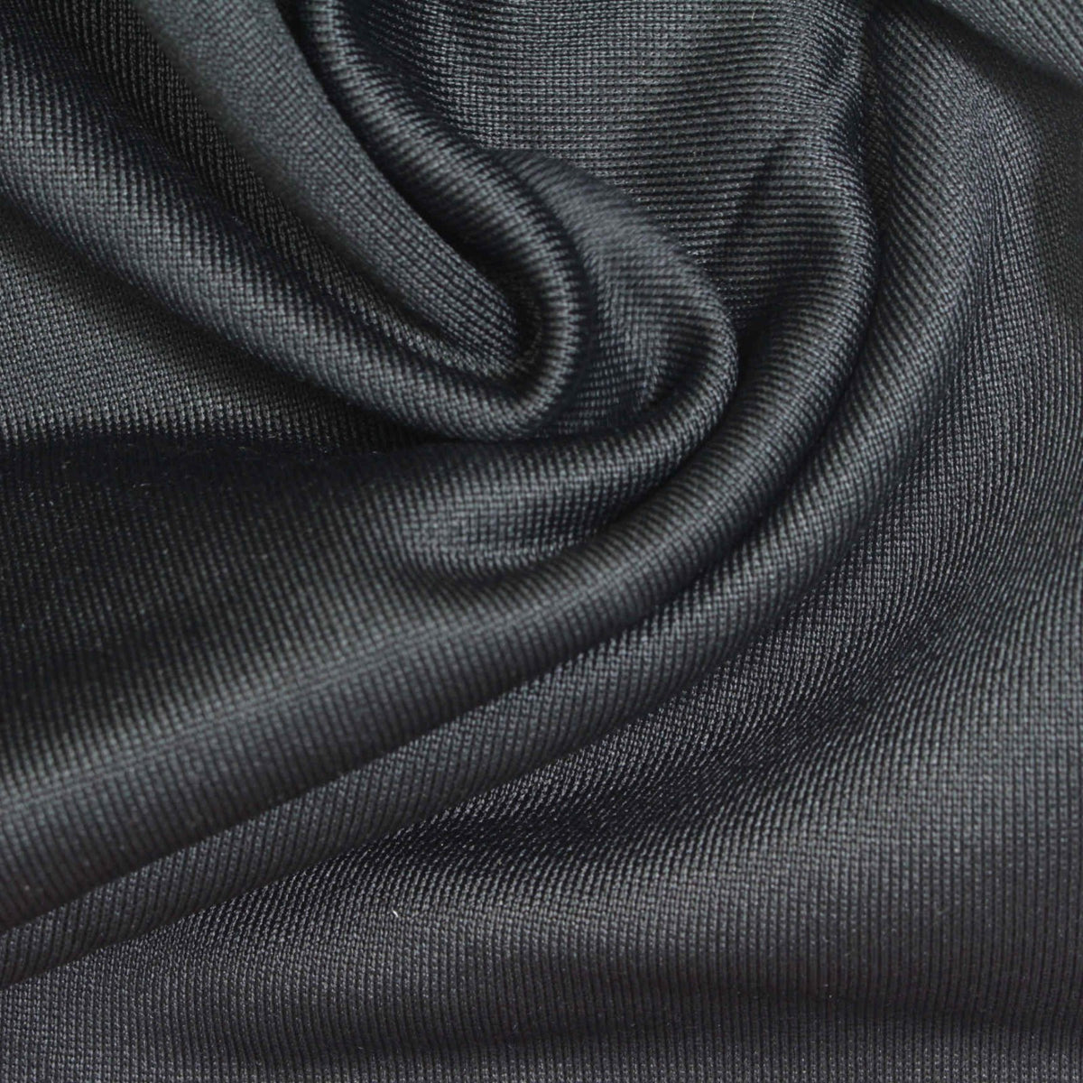 Nylon Cotton French Terry Fabric, 340 gsm, 180 cm — Black