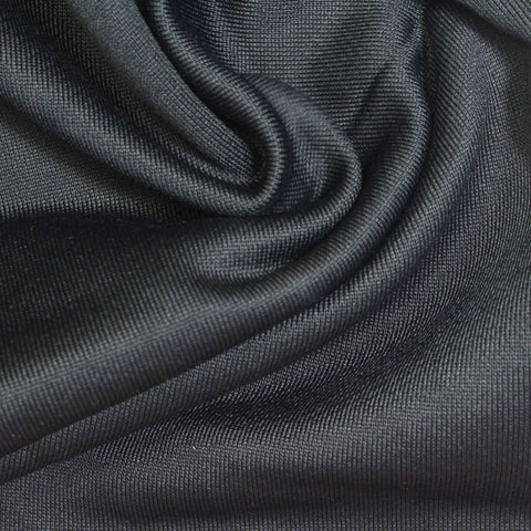 Nylon Cotton French Terry Fabric, 340 gsm, 180 cm — Black