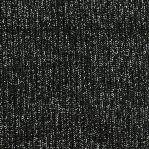 Dark Grey Marl Rib Knit, Cotton-Poly, 200 gsm