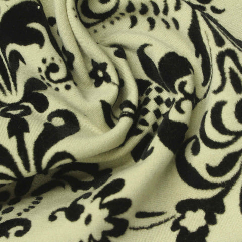 Black Scroll Jacquard, Poly-Viscose