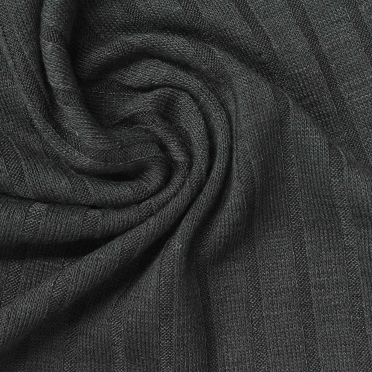 Modal Polyester Stretch Rib Knit Fabric, 200 gsm, 160 cm — Grey