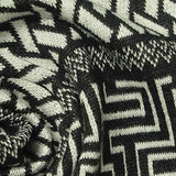 Black Geometric Jacquard, Poly-Viscose — texture