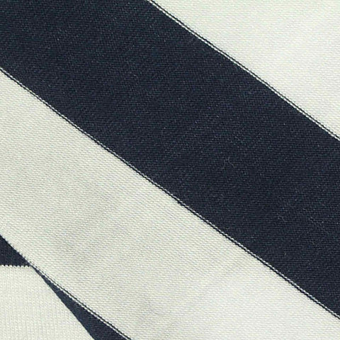 Navy Horizontal-Stripe Jersey Knit, Viscose, 170 gsm