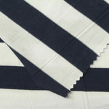 Navy Horizontal-Stripe Jersey Knit, Viscose