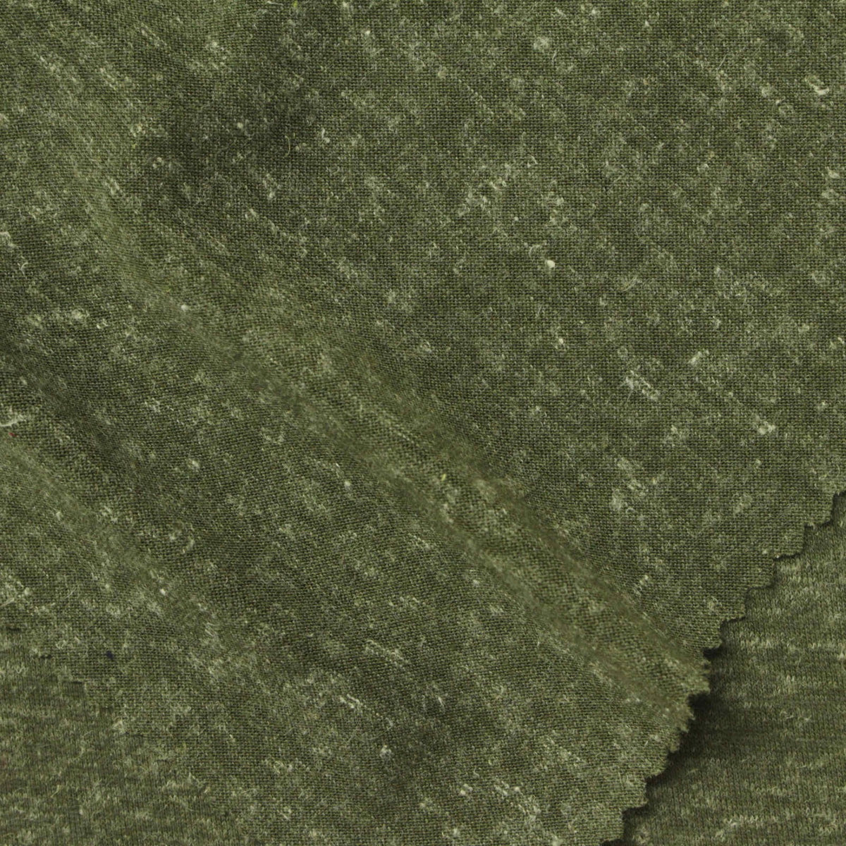 Green Marl Jersey Knit, Poly-Linen