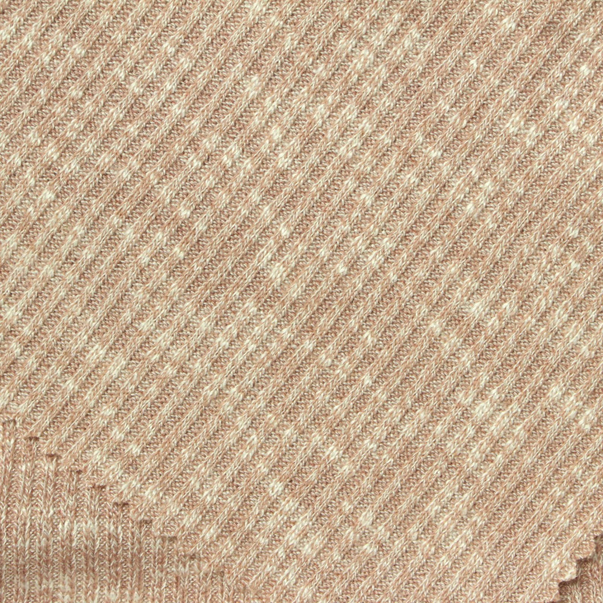 Brown Marled-Stripe Rib Knit, Viscose-Poly