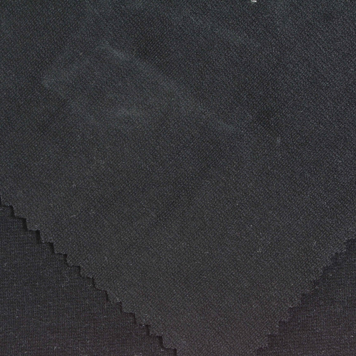 Polyester Viscose Stretch Ponte Knit Fabric, 310 gsm, 160 cm — Black