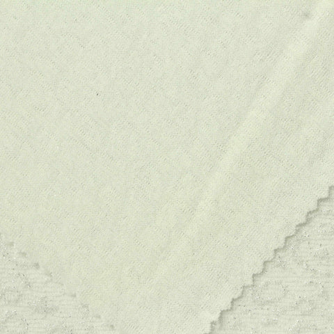 Nylon Metallic Stretch Knit Fabric, 210 gsm, 155 cm — White