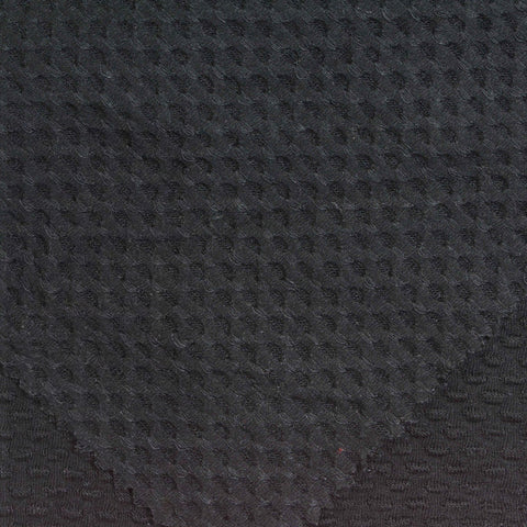 Jacquard Viscose Stretch Knit Fabric, 307 gsm, 140 cm — Black