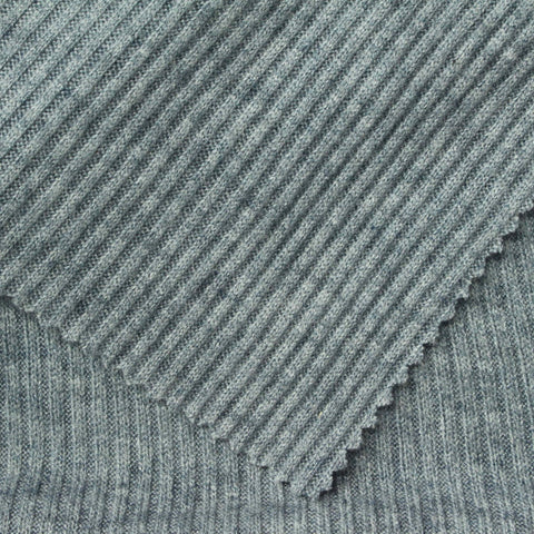 Viscose Polyester Blend Rib Knit Fabric, 230 gsm, 165 cm — Blue