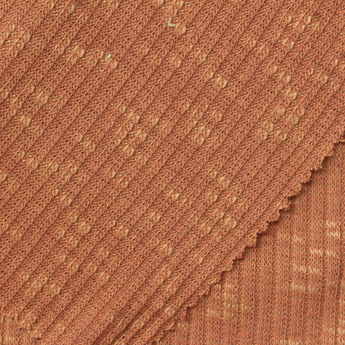 Terracotta Tone-on-Tone Rib Knit, Poly-Viscose