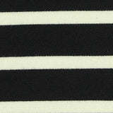 Black Horizontal-Stripe Ponte Knit, Viscose-Nylon — texture