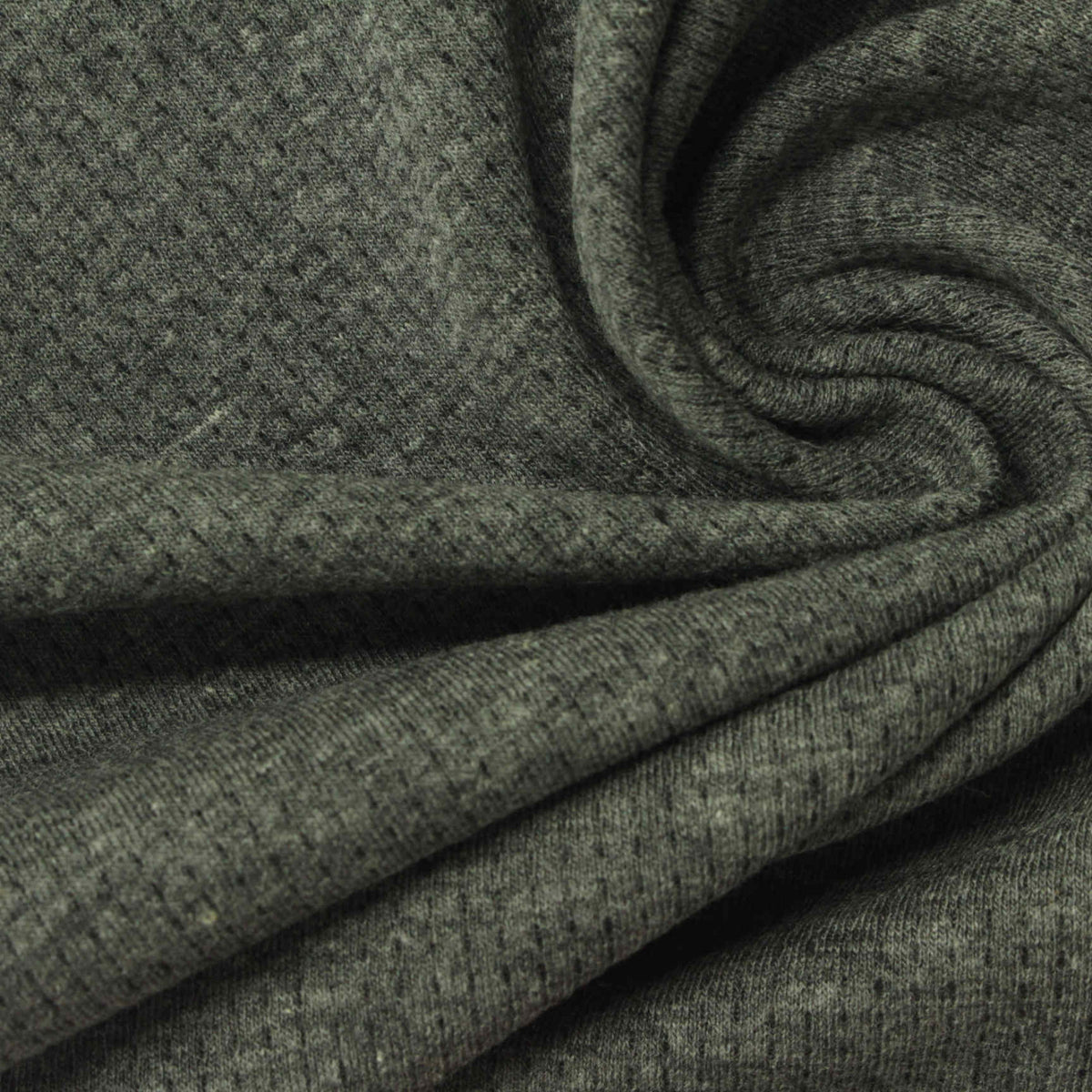 Dark Grey-Green Marl Mesh, Poly-Cotton