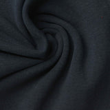Brushed Cotton Polyester Stretch Interlock Knit Fabric, 215 gsm, 160 cm — Navy
