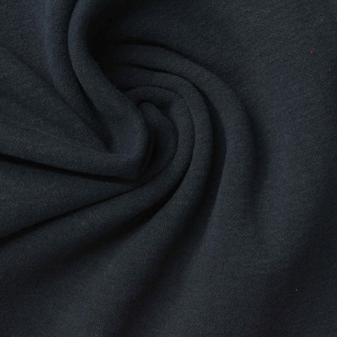 Brushed Cotton Polyester Stretch Interlock Knit Fabric, 215 gsm, 160 cm — Navy