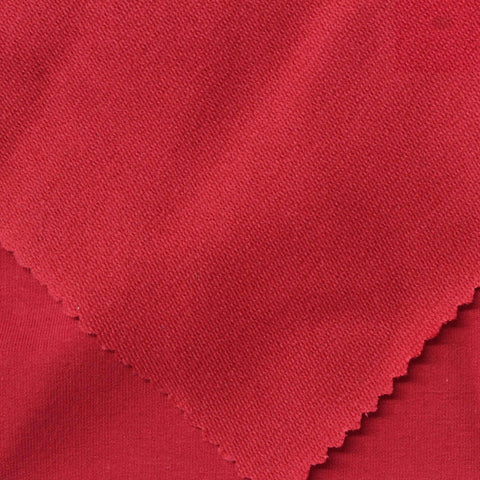 Cotton Polyester Stretch French Terry Fabric, 270 gsm, 160 cm — Red